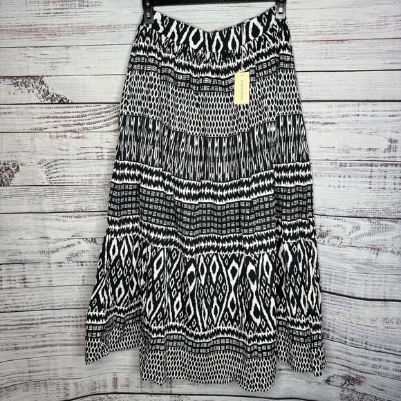 Sundance Dresses & Skirts - Sundance Blakely Maxi Skirt Black White Ikat Lined Pockets NWT Med